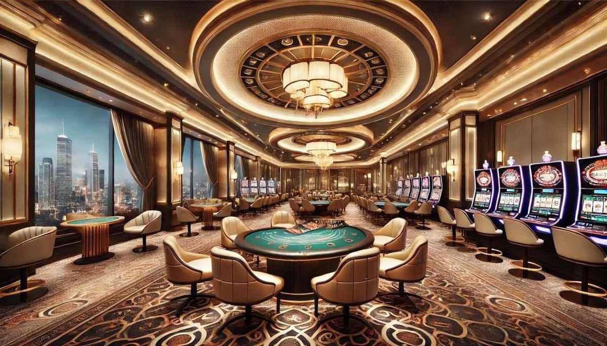 CQ9 gaming table with betting chips, cards, and live video feed display
