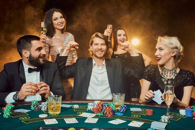 Ocean King dealer managing Sic Bo dice and betting interface on live table
